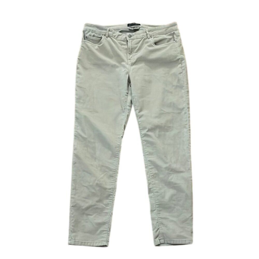 Peruvian Connection Beige Velveteen Slim Fit Jean Pants Womens Size 14